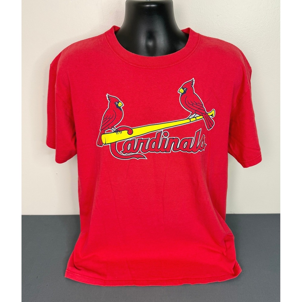 Majestic Men's Cardinals Rolen 27 Cotton Crew Neck T-Shirt Red Size Large